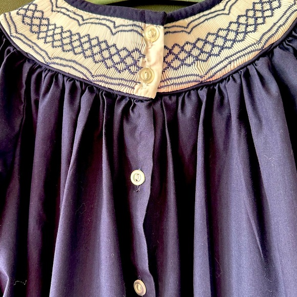BEAUFORT BONNET Navy Smocked Dress Size 5 - Picture 4 of 8